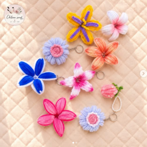 Handmade Floral Bag Charm & Keychain